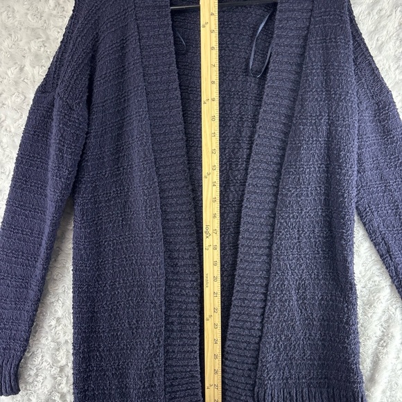 C&C California Blue Cardigan with Long Sleeves and Shawl Collar - Picture 2 of 6